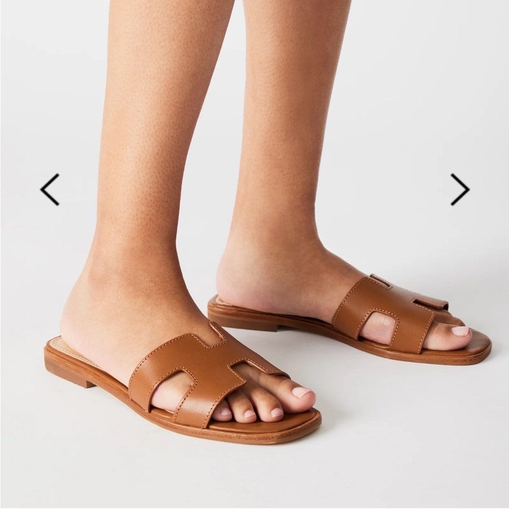Steve Madden Hadyn Cognac Leather Sandals - Picture 2 of 8